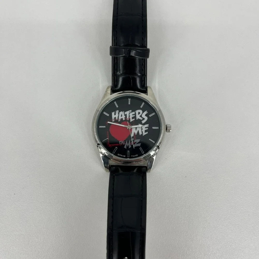 WWE The Miz Haters Love Me Watch Men's‎ Size Black Leather Band Game Time New